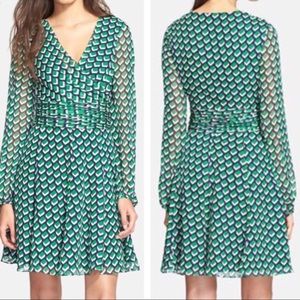DVF Ashlynn pleated 100% silk dress